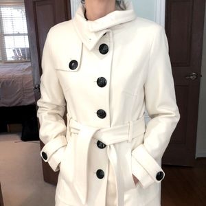 White winter dress coat